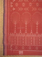 Manjistha Red Matsya Jotai  Natural Dyed Cotton Ikat Saree