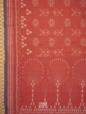 Manjistha Red Matsya Jotai  Natural Dyed Cotton Ikat Saree