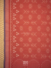 Manjistha Red Matsya Jotai  Natural Dyed Cotton Ikat Saree