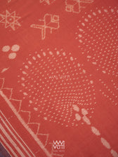 Manjistha Red Matsya Jotai  Natural Dyed Cotton Ikat Saree