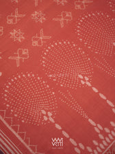 Manjistha Red Matsya Jotai  Natural Dyed Cotton Ikat Saree