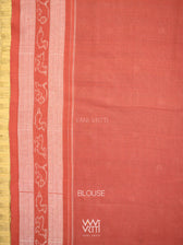 Indigo Blue Red Hiran Sunaya  Natural Dyed Cotton Ikat Saree