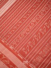 Indigo Blue Red Hiran Sunaya  Natural Dyed Cotton Ikat Saree
