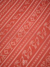 Indigo Blue Red Hiran Sunaya  Natural Dyed Cotton Ikat Saree