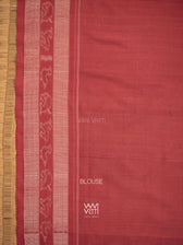 Black Red Lion Natural Dyed Cotton Ikat Saree