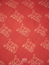 Madder Elephant Natural Dyed Cotton Ikat Saree