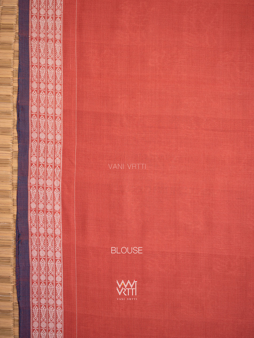 Manjistha Red Singha Lion Natural Dyed Cotton Ikat Saree