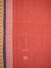 Manjistha Red Singha Lion Natural Dyed Cotton Ikat Saree