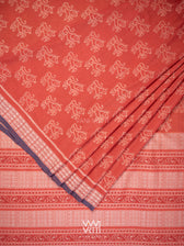 Manjistha Red Singha Lion Natural Dyed Cotton Ikat Saree