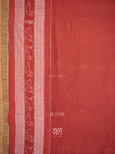 Black Madder Matsya Checks Natural Dyed Cotton Ikat Saree