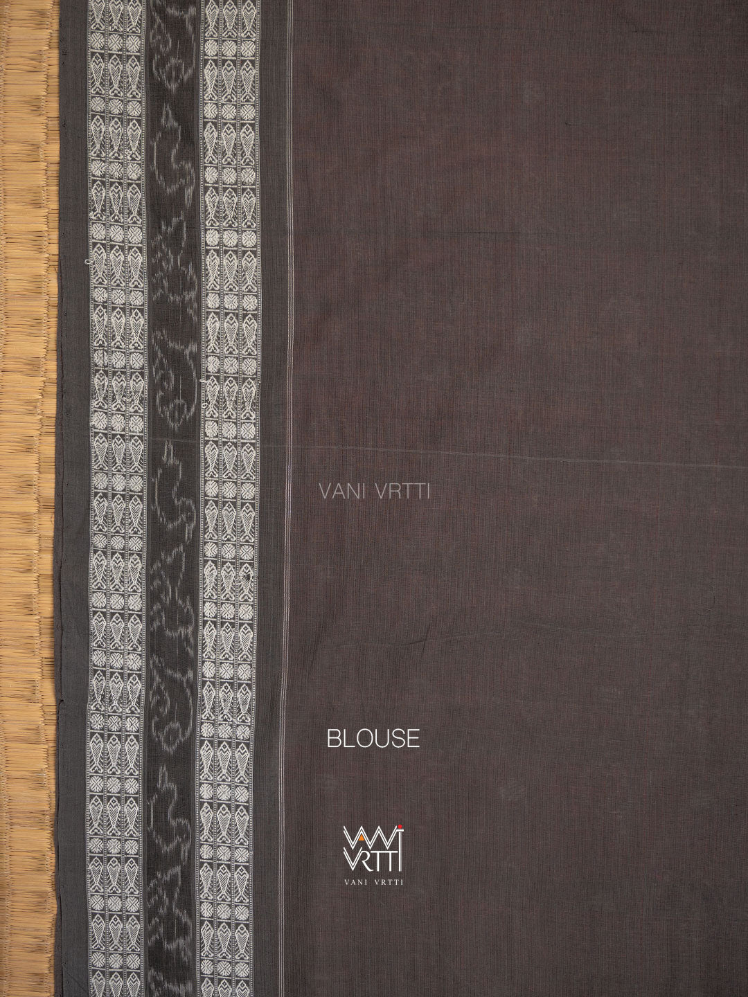 Madder Black Hiran Sunya Natural Dyed Cotton Ikat Saree
