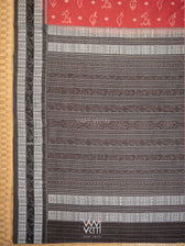 Madder Black Hiran Sunya Natural Dyed Cotton Ikat Saree