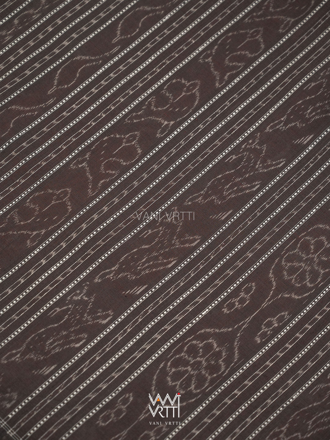 Madder Black Hiran Sunya Natural Dyed Cotton Ikat Saree