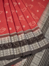 Madder Black Hiran Sunya Natural Dyed Cotton Ikat Saree