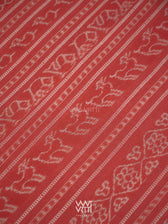 Indigo Blue Madder Hathi Natural Dyed Cotton Ikat Saree