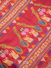 Watermelon Red Veena Pani Lata Master Weave Exclusive Handspun Tussar Silk Saree