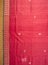 Watermelon Red Veena Pani Lata Master Weave Exclusive Handspun Tussar Silk Saree