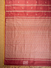 Ruby Red Gulab Jaal Master Weave Exclusive Handspun Tussar Silk Saree