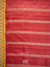 Ruby Red Gulab Jaal Master Weave Exclusive Handspun Tussar Silk Saree
