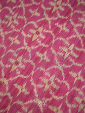 Deep Pink Chrysanthemum Master Weave Designer Handspun Ikat Tussar Silk Saree