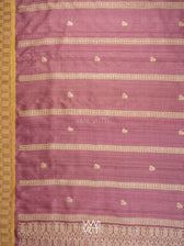 Onion Pink Gulab Jaal Master Weave Exclusive Handspun Tussar Silk Saree