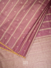 Onion Pink Gulab Jaal Master Weave Exclusive Handspun Tussar Silk Saree