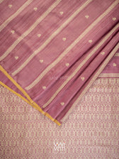 Onion Pink Gulab Jaal Master Weave Exclusive Handspun Tussar Silk Saree