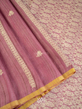 Onion Pink Gulab Jaal Master Weave Exclusive Handspun Tussar Silk Saree