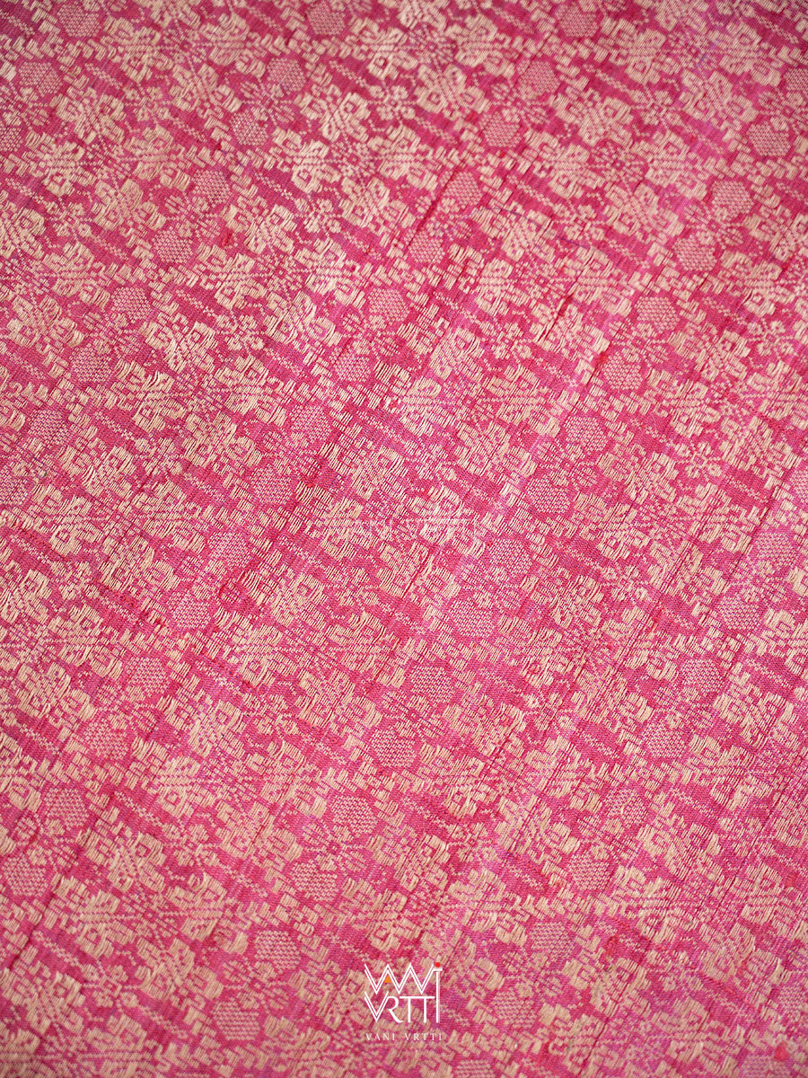 Raspberry Pink Nabh Butterfly Handspun Tussar Silk Saree