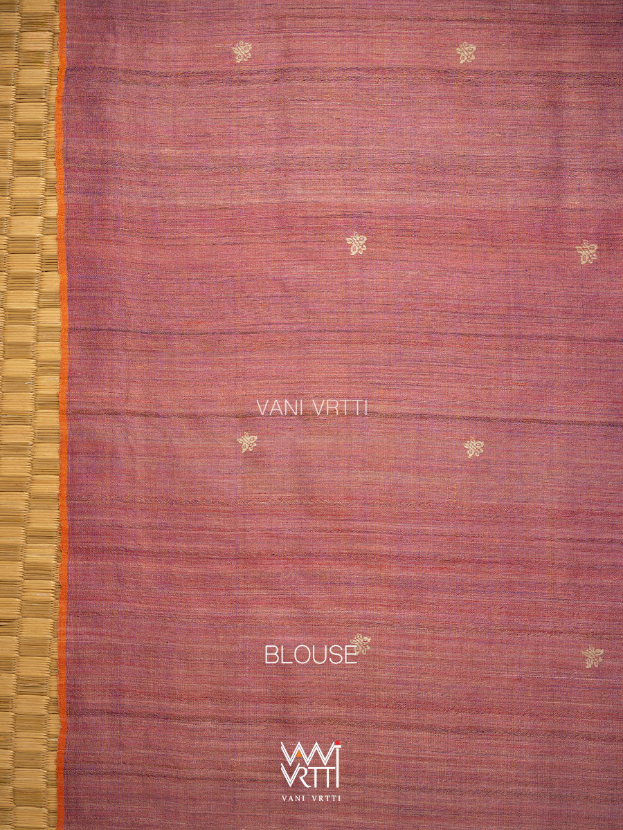 Raspberry Pink Nabh Butterfly Handspun Tussar Silk Saree