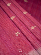 Raspberry Pink Nabh Butterfly Handspun Tussar Silk Saree