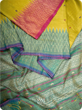 Banana Leaf Green Anjana Handspun Tussar Silk Saree