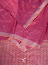 Raspberry Pink Nabh Butterfly Handspun Tussar Silk Saree