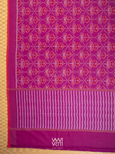 Plum Pink Laal Jaba Single Ikat Fine Cotton Saree