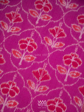 Plum Pink Laal Jaba Single Ikat Fine Cotton Saree