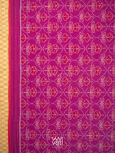 Plum Pink Laal Jaba Single Ikat Fine Cotton Saree