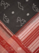 Black Madder Sunya Hiran Natural Dyed Cotton Ikat Saree