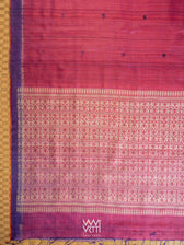 Deep Red Violet Nabh Butterfly Handspun Tussar Silk Saree