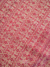 Deep Red Violet Nabh Butterfly Handspun Tussar Silk Saree