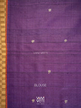Deep Red Violet Nabh Butterfly Handspun Tussar Silk Saree