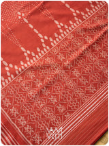 Indigo Red Revival Jotai Natural Dyed Cotton Ikat Saree