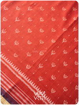 Manjistha Red Lotus Natural Dyed Cotton Ikat Saree