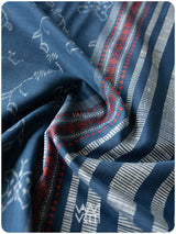 Indigo Butterfly Natural Dyed Cotton Ikat Saree