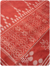Black Red Jotai Natural Dyed Cotton Ikat Saree