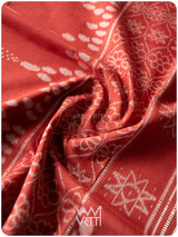 Black Red Jotai Natural Dyed Cotton Ikat Saree
