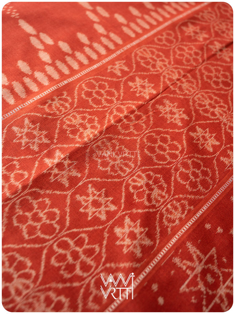 Indigo Blue Red Jotai Natural Dyed Cotton Ikat Saree