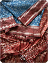 Indigo Coffee Vanya Jeevan Prakritik Madder Natural Dyed Mulberry Silk Ikat Saree
