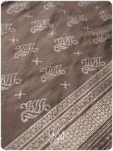 Grey Fern Butta Prakritik Tea Leaf Natural Dyed Mulberry Silk Ikat Saree