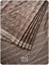 Grey Fern Butta Prakritik Tea Leaf Natural Dyed Mulberry Silk Ikat Saree