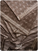Grey Fern Butta Prakritik Tea Leaf Natural Dyed Mulberry Silk Ikat Saree